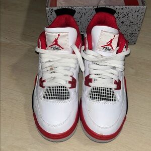 Air Jordan White and Red Sneakers